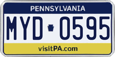 PA license plate MYD0595