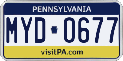 PA license plate MYD0677