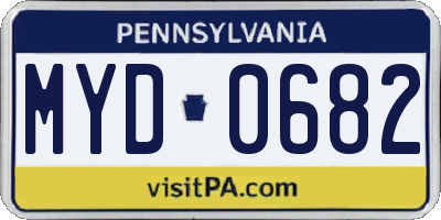 PA license plate MYD0682