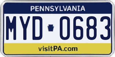 PA license plate MYD0683
