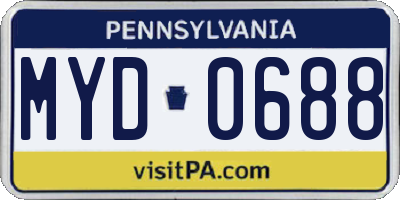 PA license plate MYD0688