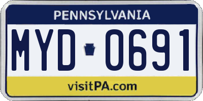 PA license plate MYD0691