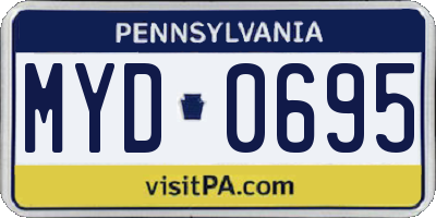 PA license plate MYD0695