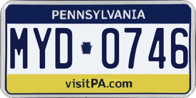 PA license plate MYD0746