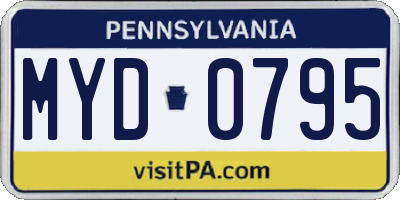 PA license plate MYD0795