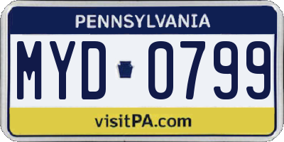 PA license plate MYD0799