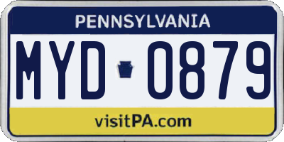 PA license plate MYD0879