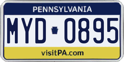 PA license plate MYD0895