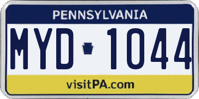 PA license plate MYD1044