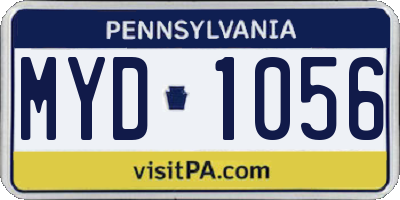 PA license plate MYD1056