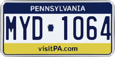 PA license plate MYD1064