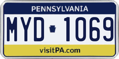 PA license plate MYD1069