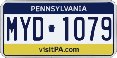 PA license plate MYD1079