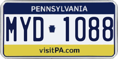 PA license plate MYD1088