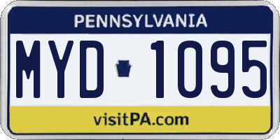 PA license plate MYD1095