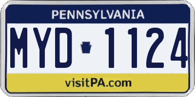 PA license plate MYD1124