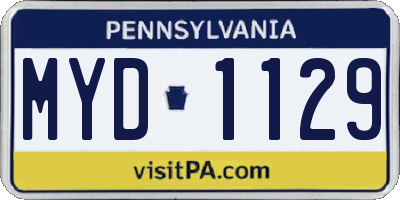 PA license plate MYD1129
