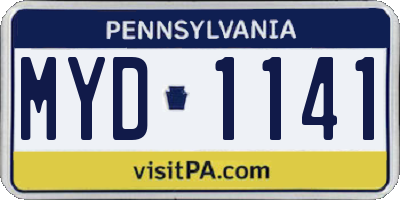 PA license plate MYD1141