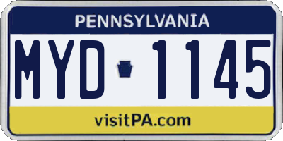 PA license plate MYD1145