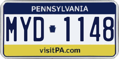PA license plate MYD1148