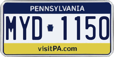 PA license plate MYD1150