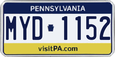 PA license plate MYD1152