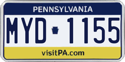 PA license plate MYD1155