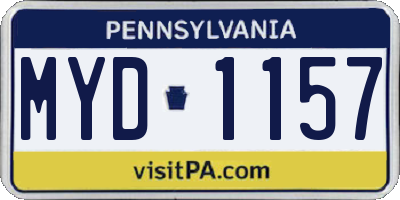 PA license plate MYD1157