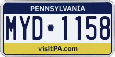 PA license plate MYD1158