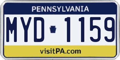 PA license plate MYD1159