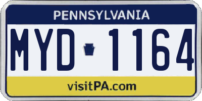 PA license plate MYD1164