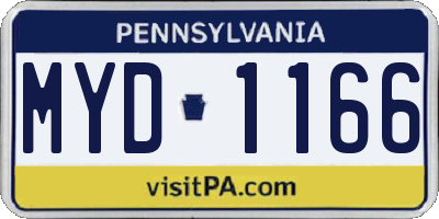 PA license plate MYD1166
