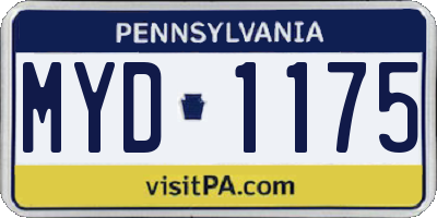PA license plate MYD1175