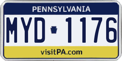 PA license plate MYD1176