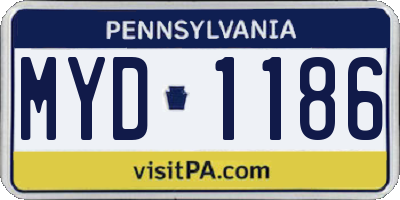 PA license plate MYD1186