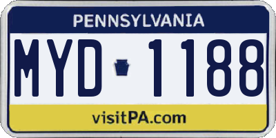 PA license plate MYD1188