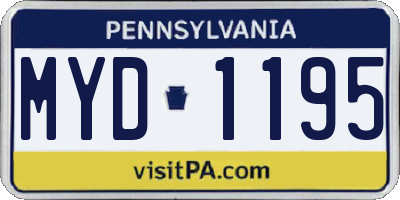 PA license plate MYD1195
