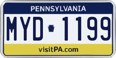 PA license plate MYD1199