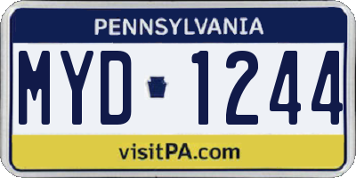 PA license plate MYD1244