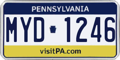 PA license plate MYD1246