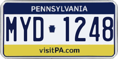 PA license plate MYD1248