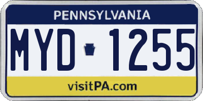 PA license plate MYD1255
