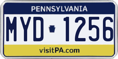 PA license plate MYD1256