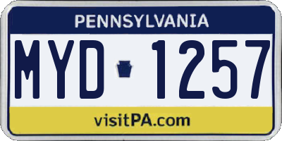 PA license plate MYD1257