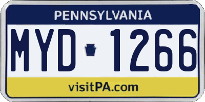 PA license plate MYD1266