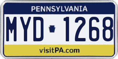PA license plate MYD1268