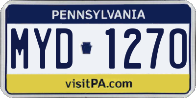 PA license plate MYD1270