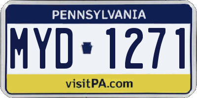 PA license plate MYD1271