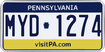 PA license plate MYD1274