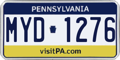 PA license plate MYD1276